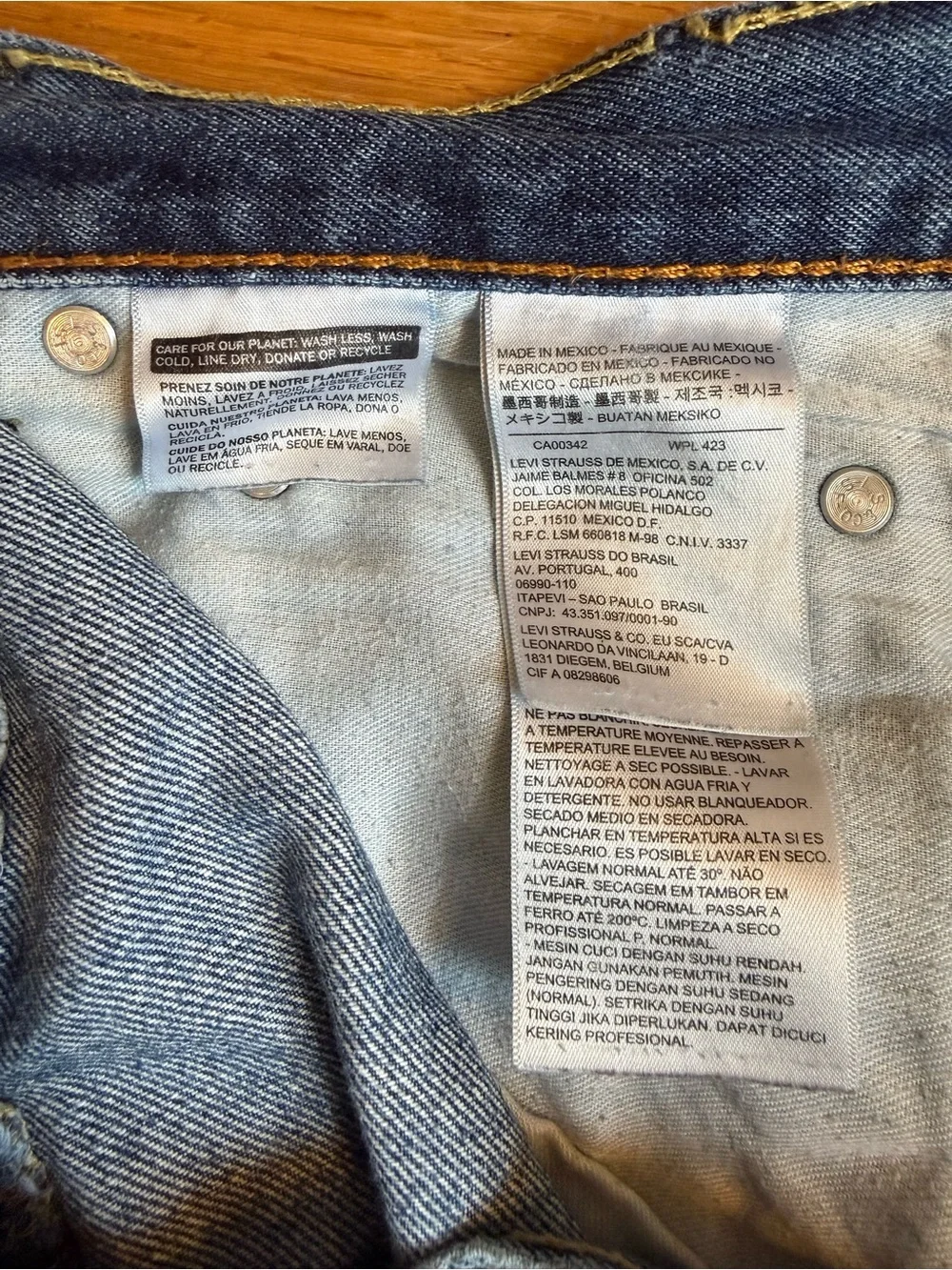Levi’s Distressed Dark Blue Denim Cutoff Shorts